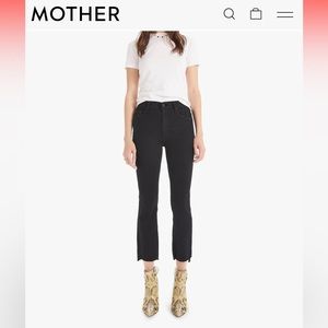 MOTHER Inside Crop Step Fray Black Jeans